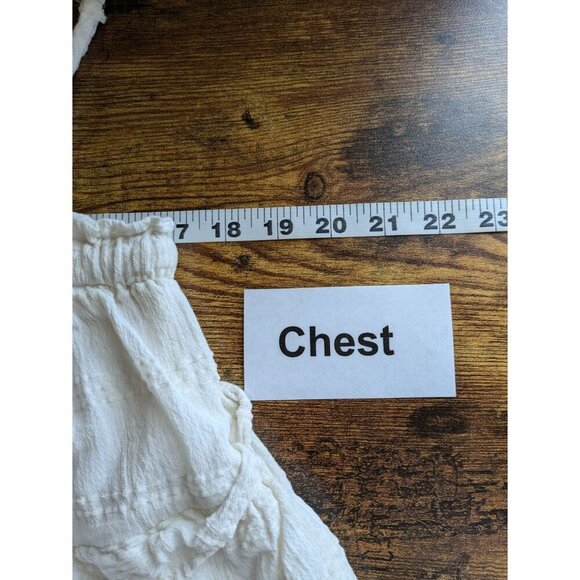 Urban Outfitters Gauzy Square Neck Romper Large Ivory Boho Cottage Sleeveless - Picture 7 of 9